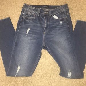 Dark Blue High Waisted Skinny Jeans